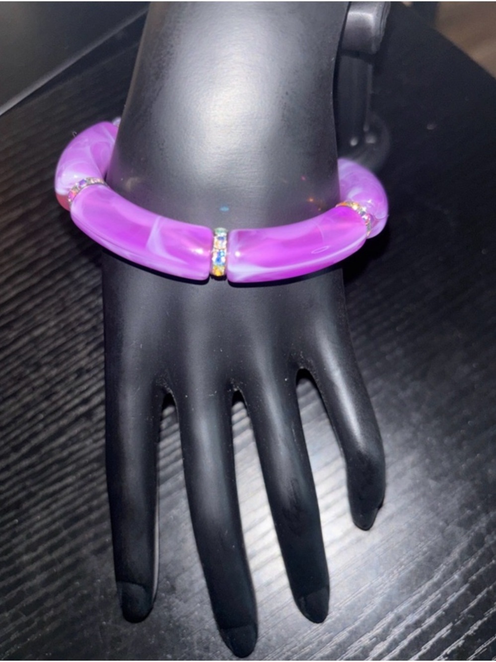 REESELYN CREATIONS Handcrafted Stretch Tube Bangles w/ Rhinestone Spacers - Picture 11 of 11